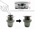 Click Clack Ablaufventil für Waschtisch Waschbecken Druckfunktion Push Up Chrom
