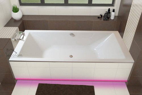 Badewanne Acrylwanne Rechteck Tami 200 x 90 cm LED-Styroporverkleidung
