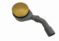 Ablaufgarnitur für Duschwanne Deckel golden gold Siphon Ø 90 mm Ablauf extra flach 58 mm