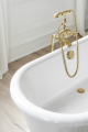ABLAUFGARNITUR FÜR BADEWANNE SIPHON Ø 52 MM golden gold Länge 57 cm