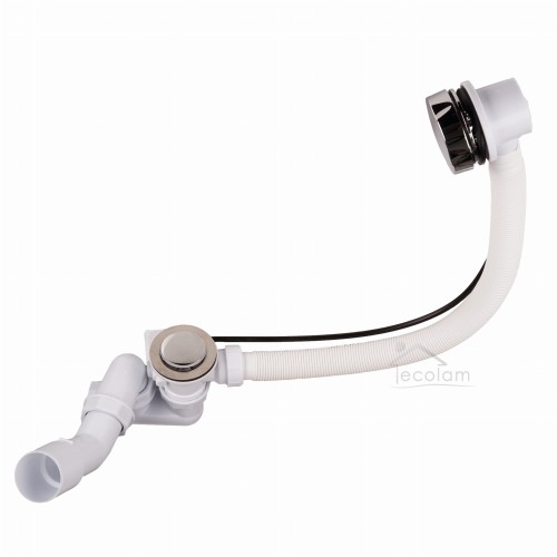 ABLAUFGARNITUR FÜR BADEWANNE SIPHON Ø 52 MM chrom silbern Länge 57 cm