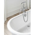 ABLAUFGARNITUR FÜR BADEWANNE SIPHON Ø 52 MM chrom silbern Länge 57 cm