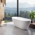 freistehende Badewanne 170x70 cm Moya Standbadewanne Mineralguss Ablaufgarnitur Click-Clack