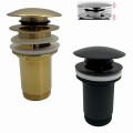 Click Clack Ablaufventil Waschtisch Waschbecken Druckfunktion Push Up Gold Schwarz Keramik 1¼"