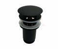 Click Clack Ablaufventil Waschtisch Waschbecken Druckfunktion Push Up SCHWARZ Keramik 1¼"