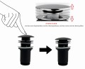 Click Clack Ablaufventil Waschtisch Waschbecken Druckfunktion Push Up Schwarz Keramik 1¼"