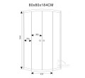 Duschkabine Viertelkreis Duso 80x80x184 cm Milchglas (id: 1563)