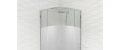 Duschkabine Viertelkreis Duso 80 x 80 Höhe 184 cm Milchglas + Duschwanne Alex 80x80 cm (id: 1565)