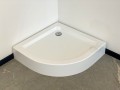 Duschkabine Viertelkreis Duso 80 x 80 Höhe 184 cm Milchglas + Duschwanne Alex 80x80 cm (id: 1565)