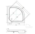 Duschkabine Viertelkreis Duso 90 x 90 Höhe 184 cm Milchglas + Duschwanne Alex 90x90 cm (id: 1566)