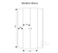 Duschkabine Viertelkreis Duso 90 x 90 Höhe 184 cm Milchglas + Duschwanne Alex 90x90 cm (id: 1566)