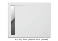 Duschwanne flach West New weiß mit Rinne 110x90 cm Stein Effekt matt (id: 1420)