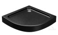 Duschwanne Viertelkreis Alex schwarz 90x90 cm Stein Effekt Siphon flach (id: 1571)