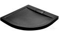 flache Duschwanne Viertelkreis Axim schwarz 90x90 cm Stein Effekt Siphon (id: 1573)