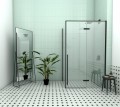 Duschkabine Rechteck Dusche Carla 100 x 80 x 195 cm schwarz black Klarglas Easy Clean Schwingtür RECHTS
