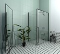 Duschkabine Rechteck Dusche Carla 100 x 80 x 195 cm schwarz black Klarglas Easy Clean Schwingtür RECHTS