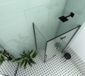 Duschkabine Rechteck Dusche Carla 100 x 80 x 195 cm schwarz black Klarglas Easy Clean Schwingtür RECHTS
