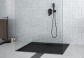 flache Duschwanne Rechteck Axim black 120 x 90 cm Stone Effect schwarz Stein (id: 1584)