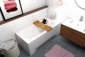 Badewanne Rechteck 170x70 cm Gracja Ablage Badewannenbrett Bambus