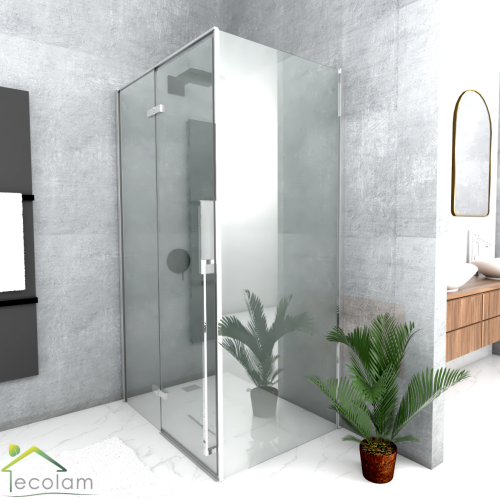 Duschkabine Rechteck Carla 120 x 80 x 195 cm chrom Klarglas Easy Clean Schwingtür LINKS (id: 1604)