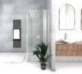 Duschkabine Rechteck Carla 120 x 80 x 195 cm chrom Klarglas Easy Clean Schwingtür LINKS (id: 1604)