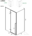 Duschkabine Rechteck Carla 120 x 80 x 195 cm chrom Klarglas Easy Clean Schwingtür LINKS (id: 1604)