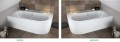 Badewanne Eckbadewanne Avita 150x75 cm links + Kopfkissen Mare (id: 1611)