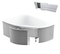Badewanne Eckbadewanne Wela 150x100 cm links + Kopfkissen Mare + Ablaufgarnitur Viega