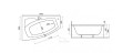 Badewanne Eckwanne Frida 160x105 cm links (id: 1626)