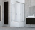Duschkabine Viereck Stylio 80 x 80 x 170 cm Strukturglas matt (id: 1628)