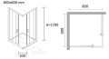 Duschkabine Viereck Stylio 80 x 80 x 170 cm Strukturglas matt (id: 1628)