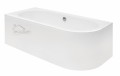 Badewanne Eckbadewanne Avita 170x75 cm links + Bambusablage schwarze Kopfstütze (id: 1637)