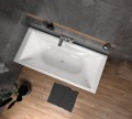 Badewanne Acrylwanne Rechteck Tami 200 x 90 cm + ABLAGE BADEWANNENBRETT BAMBUS