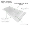 Badewanne Acrylwanne Rechteck Tami 200 x 90 cm LED-Styroporverkleidung