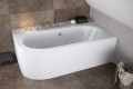 Badewanne Eckbadewanne Avita 170x75 cm rechts + Bambusablage schwarze Kopfstütze (id: 1641)