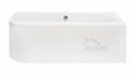 Badewanne Eckbadewanne Avita 170x75 cm rechts + Bambusablage schwarze Kopfstütze (id: 1641)