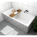 Badewanne Acrylwanne Rechteck Tami 190 x 90 cm + Ablage Bambus