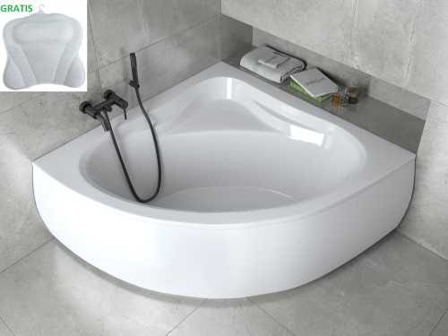 Badewanne Eckwanne Mia 140x140 cm + Kopfkissen Mare (id: 1656)