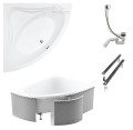 Badewanne Eckwanne Mia 120x120 cm + Kopfkissen Sole (id: 1657)