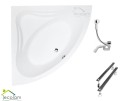 Badewanne Eckwanne Mia 140x140 cm + Kopfkissen Sole (id: 1659)
