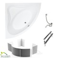 Badewanne Eckwanne Mia 140x140 cm + Kopfkissen Sole (id: 1659)