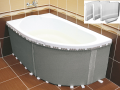 Badewanne Eckwanne Mia 140x140 cm + Kopfkissen Sole (id: 1659)