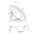 Badewanne Eckwanne Mia 140x140 cm + Kopfkissen Sole (id: 1659)