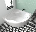 Badewanne Eckbadewanne Selma 150x150 cm + Kopfkissen Mare + Siphon Viega