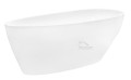 Freistehende Badewanne 160 x 70 cm Ablauf Click Clack Mineralguss Goya + Kopfkissen Sole (id: 1661)