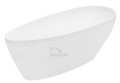 Freistehende Badewanne 170 x 72 cm Ablauf Click Clack Mineralguss Goya + Kopfkissen Sole (id: 1662)
