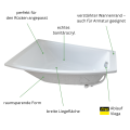 Badewanne Acrylwanne Eckwanne Hela 150x90 cm links + Siphon Viega