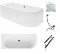 Badewanne Eckbadewanne Avita 150x75 cm links + Kopfkissen Mare (id: 1611)