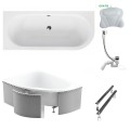 Badewanne Eckbadewanne Avita 150x75 cm links + Kopfkissen Mare (id: 1611)