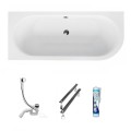 Badewanne Eckbadewanne Avita 150x75 cm links optional: Led-Verkleidung (id: 855)
